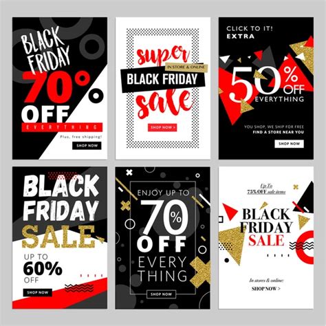 Black Friday Sale Banners Set Of Social Media Web Banners For Shopping