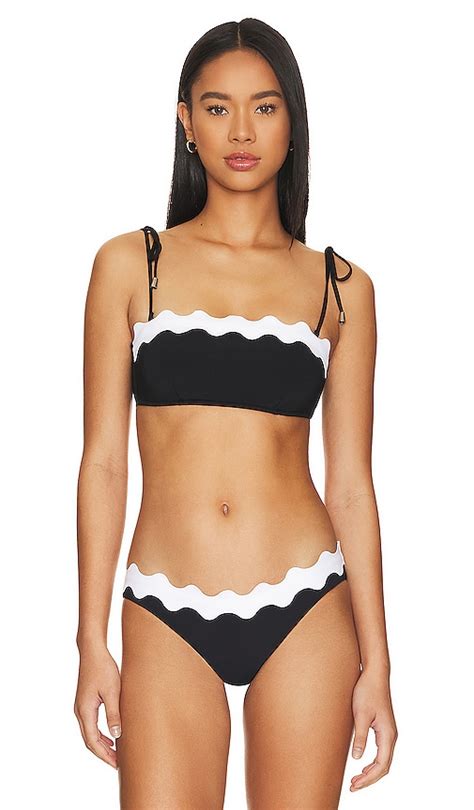 Seafolly Ric Rac Bustier Bandeau Bikini Top In Black Revolve