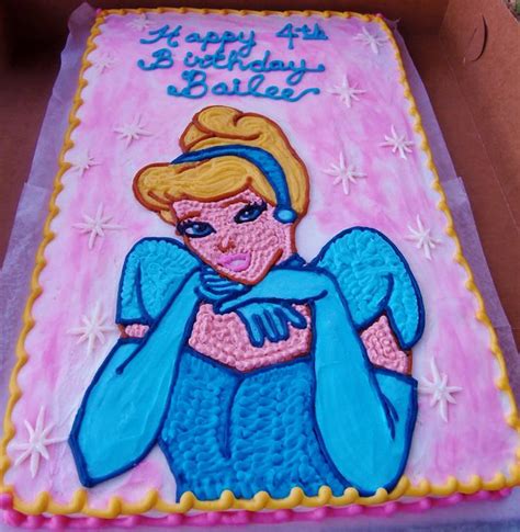 Cinderella Buttercream Sheet Cake Design Decorated Cake Cakesdecor