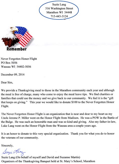 Sample Letters To Veterans On Honor Flight Onvacationswall