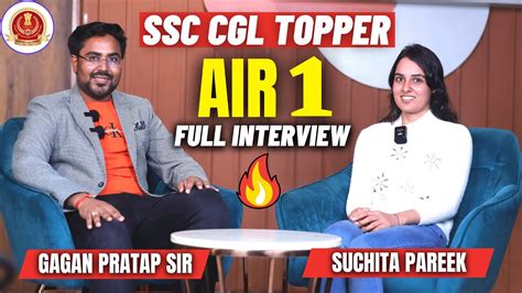 Ssc Cgl Topper Air Suchita Pareek With Gagan Pratap Sir Ssc