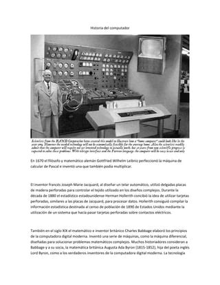 Historia Del Computador Pdf