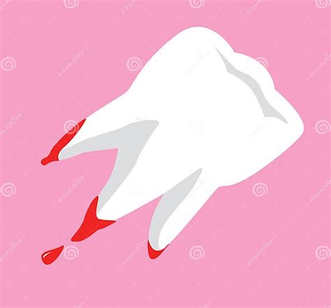 Flying Tooth With Blood In It Stock Illustration Illustration Of