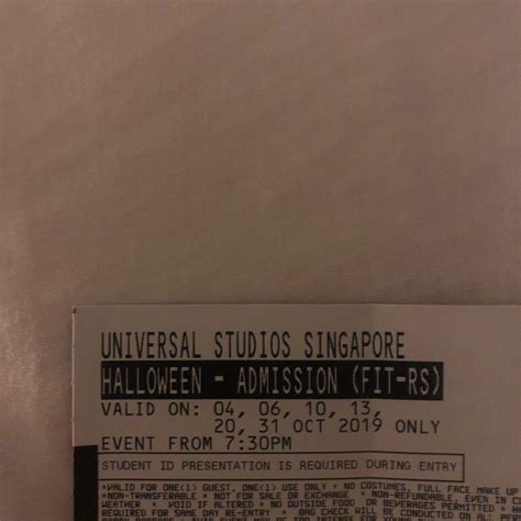 USS Halloween Horror Nights 9 Student Ticket Tickets Vouchers