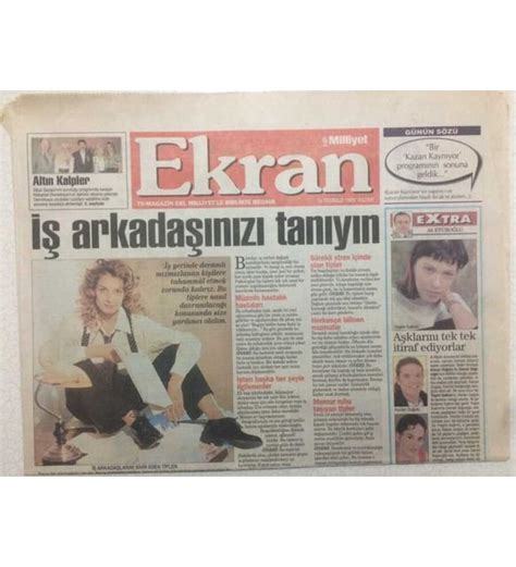 Milliyet Gazetesi Ekran Eki Temmuz Ye Im Salk M Kenan Do Ulu