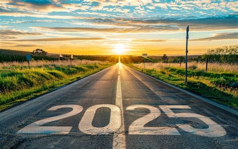 The Road Ahead Is Marked With 2025 Symbolizing The Journey Into A New