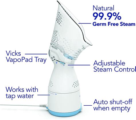 Vicks Personal Sinus Steam Inhaler With Soft Face Mask Face