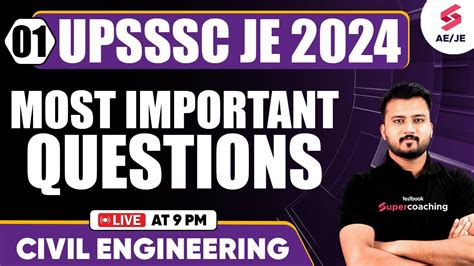 Upsssc Je Most Important Questions Series Ssc Je Civil