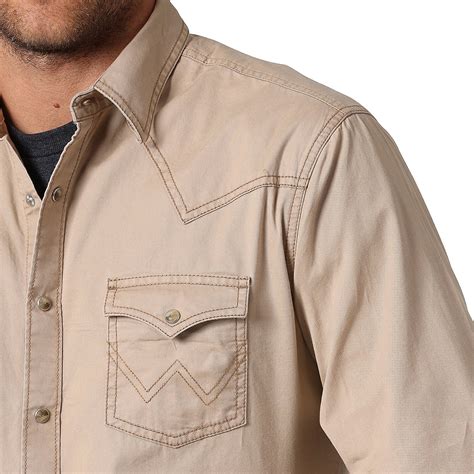 Wrangler Mens Retro Premium Long Sleeve Snap Shirt Academy