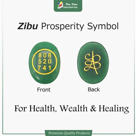 Green Jade Stone Zibu Symbol Switch Word Reiki Healing