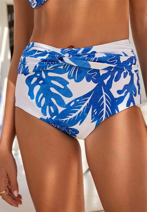 Next Roll Top High Waist Braguita De Bikini Blue White Azul