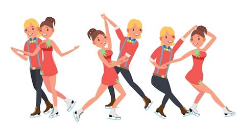 Premium Vector Pair Figure Skating Couple