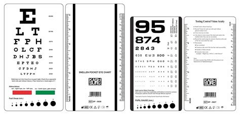 Buy Snellen And Rosenbaum Pocket Eye Chart With Scale And Red Green Lines