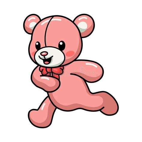 Cute Teddy Bear Cartoon Running Stock Vector Illustration Of Baby