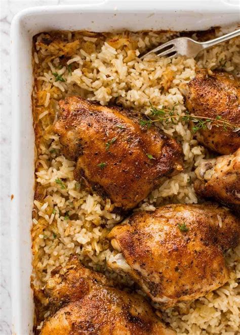 Oven Baked Chicken And Rice Recipetin Eats