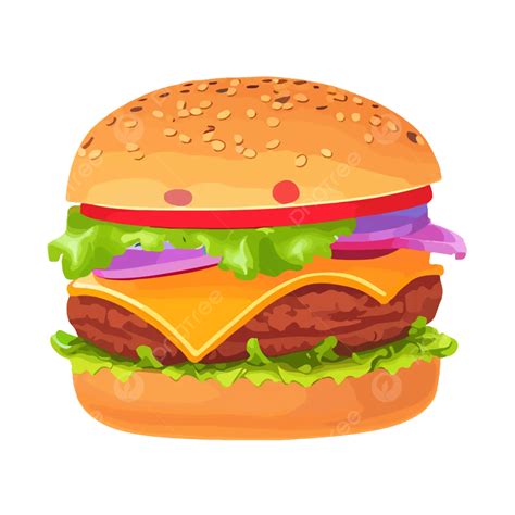 Burger Cartoon Vector, Burger Clipart, Cartoon Clipart, Burger PNG and ...