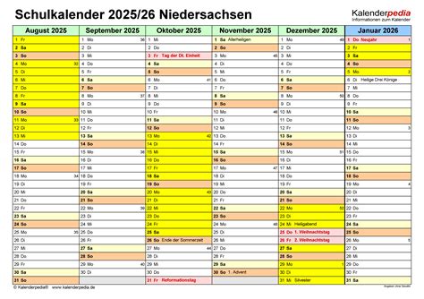 Schulferien In Niedersachsen Planung Und Organisation F R