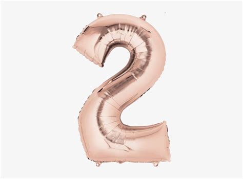 Number 2 Jumbo Rose Gold Foil Balloon Rose Gold Number Balloons 2 PNG