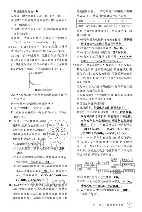 2022年渝行中考初中总复习化学重庆专版答案——青夏教育精英家教网——