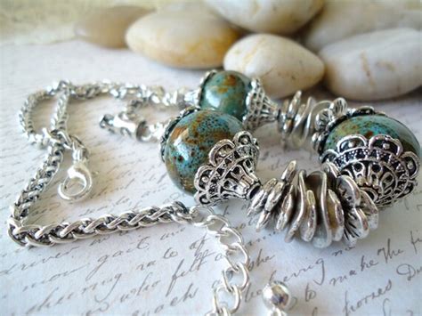 Items similar to Porcelain Bead Necklace on Etsy