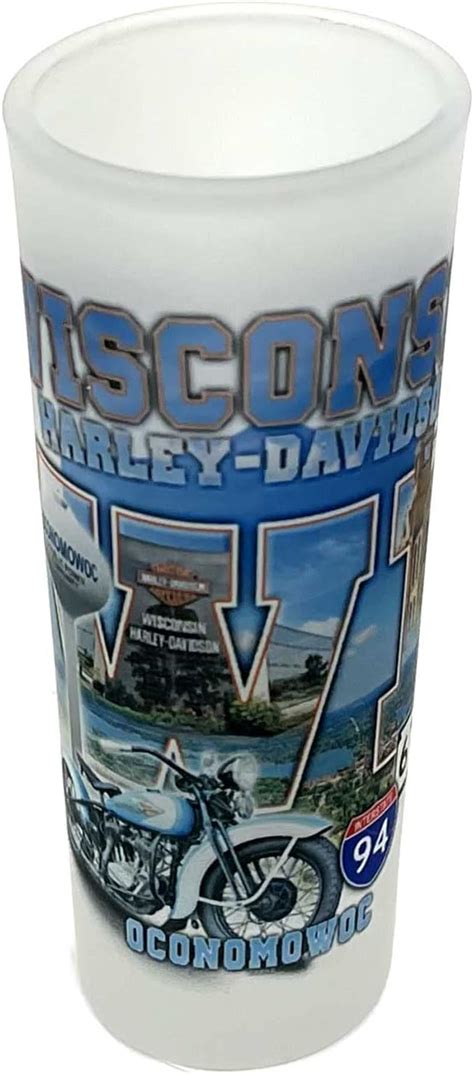 Wisconsin Harley Davidson Harley Davidson Custom Frosted Tall Shot Glass 2 5oz