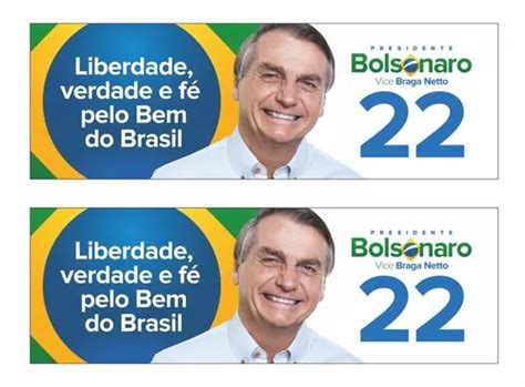 Bandeira Do Brasil Bolsonaro Presidente 2022 Kit100 Adesivos