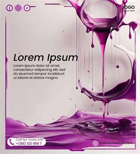 Premium Psd Premium Flyer Template With Abstract Purple Liquid