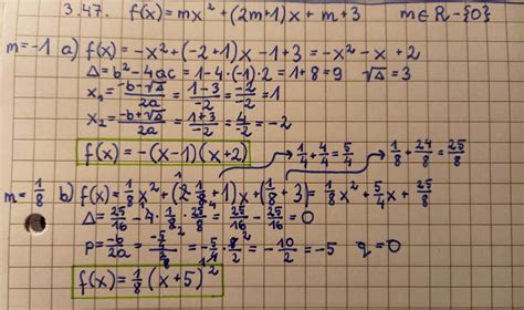 3 47 Dana Jest Funkcja Kwadratowa F X Mx 2m 1 X M 3 M R 0