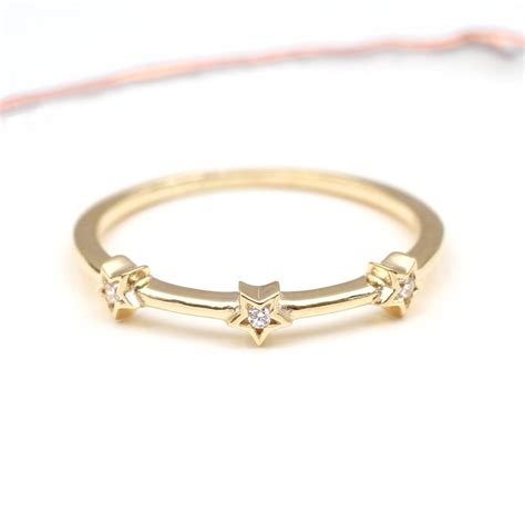 18ct Gold Plated Or Sterling Silver Star Stacking Ring By Hurleyburley