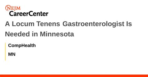 A Locum Tenens Gastroenterologist Is Needed In Minnesota Job With