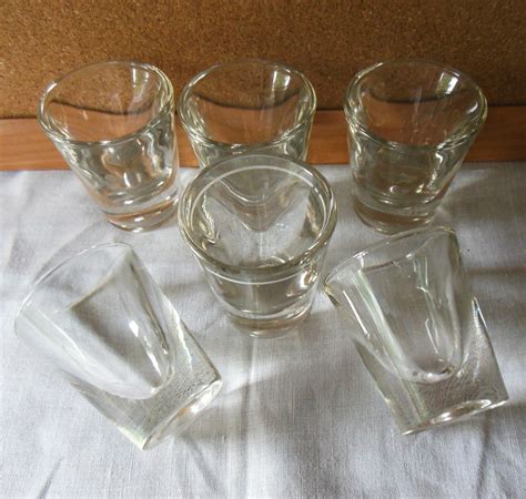 Six Vintage Glass Shot Glasses