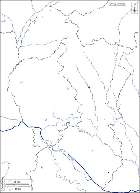 特爾納瓦州 免费地图 免费的空白地图 免费的轮廓地图 免费基地地图 边界 水文学 主要城市 白