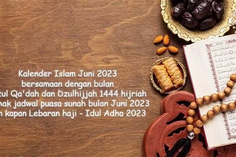 Kalender Islam Juni 2023 Ini Jadwal Puasa Sunnah Dzulhijjah Tarwiyah Dan Arafah Hingga Kapan