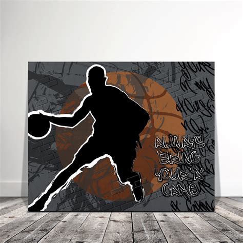 Basketball Graffiti Wall Art Sports Canvas Art for Boys Man - Etsy