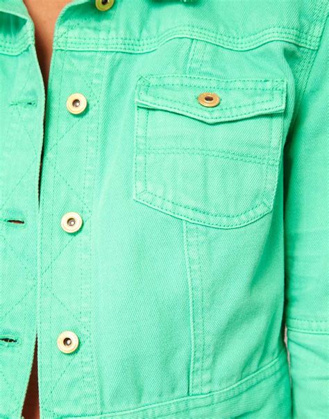 Lyst River Island Mint Denim Jacket In Green