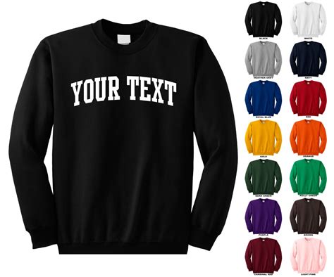 Personalized Custom Crewneck Sweatshirt You Choose The Text Etsy