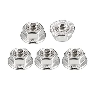 Uxcell M Serrated Flange Hex Lock Nuts Stainless Steel Pcs