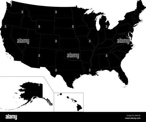 Black Usa Map Stock Photo Alamy