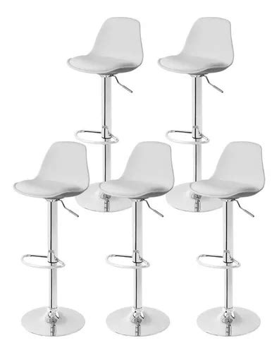 Kit Banquetas Girat Ria Alta Eames Bar Cozinha Cor Branco Mercadolivre