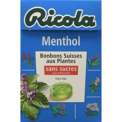 Ricola Bonbons Suisses Aux Plantes Menthol Sans Sucres 50 G Lot De 5