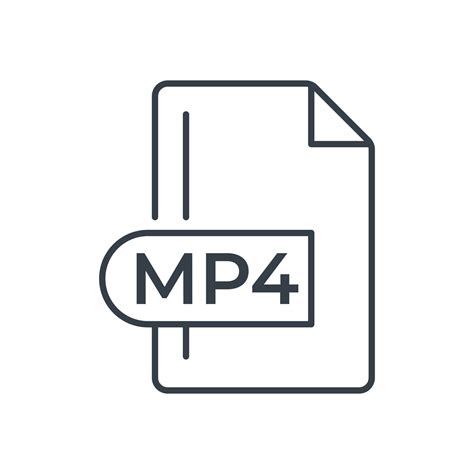 icono de formato de archivo mp4 icono de línea de extensión mp4