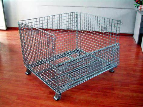 Powder Coated Wire Mesh Pallet Cage For Logistics Distribution Center