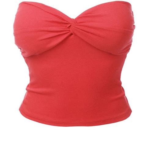 Le3no Womens Stretchy Strapless Twisted Bustier Crop Top Crop Top