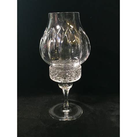 Cut Glass Hurricane Candle Holders A Pair Chairish