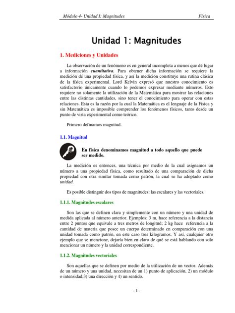 Unidad 1 Magnitudes Descargar Gratis Pdf Vector Euclidiano Medición