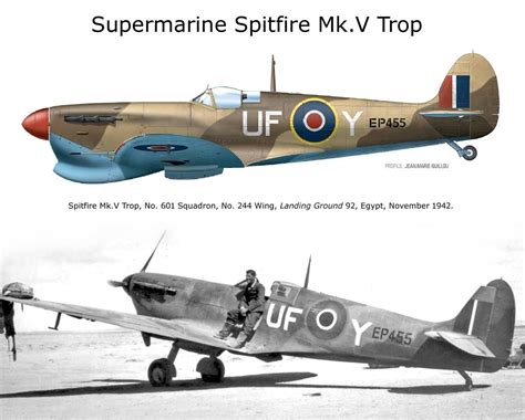 Supermarine Spitfire Mk V Trop Air Force Aircraft Wwii Aircraft