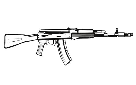 Premium Vector | Ak 47 weapon vector illustration of a sketch ...