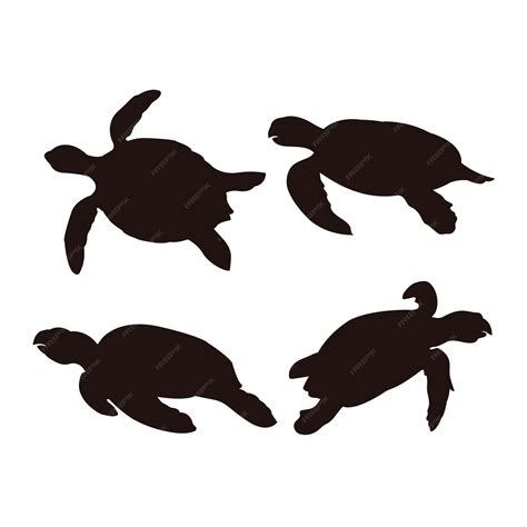 Free Vector | Hand drawn turtle silhouette