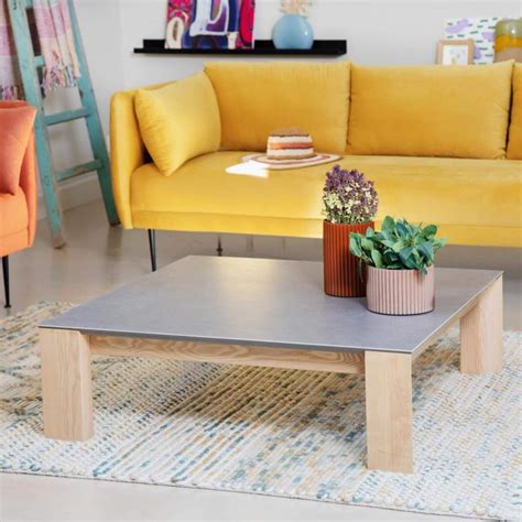 Giuliana Table Basse Carrée Avec Plateau En Céramique Habitat