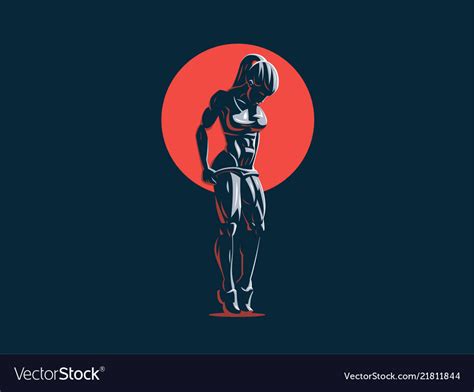 Woman Fitness Emblem Royalty Free Vector Image